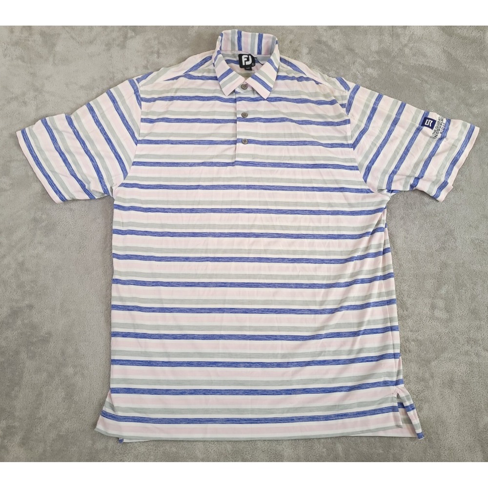 FootJoy Shirt Mens L Stripe Performance Golf Polo Short Sleeve‎ Snoqualmie Ridge
